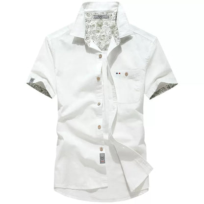 Importé - Chemise Homme Décontracté Slim A Manches Courtes En Lin