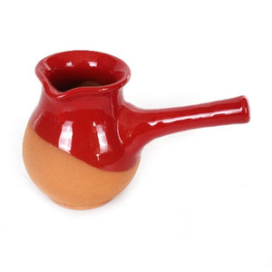 CAFETIERE EN POTERIE-10X14CM-TERRA-MARRON ROUGE