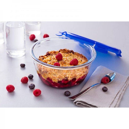 PLAT ROND AVEC COUVERCLE COOK &GO-1,6L-20X20X9CM- BLANC