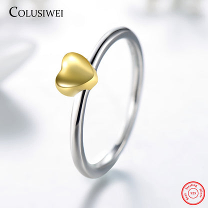 Importé -  Bague en Forme de Cœur Or Doré