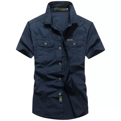 Importé - Chemise Homme Militaire Décontracté Manches Courtes En Coton