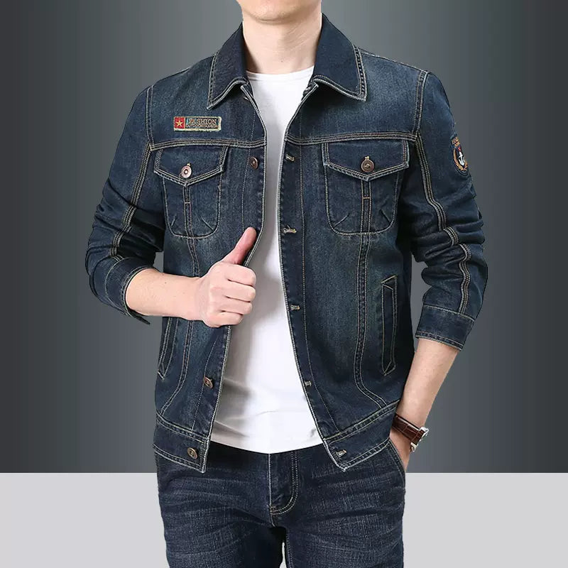 Importé - Jacket Jean Denim Homme Slim Fit Manches Longues