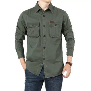 Importé - Chemise Slim Homme JEEP SPIRIT Cotton Lourd Manches Longues