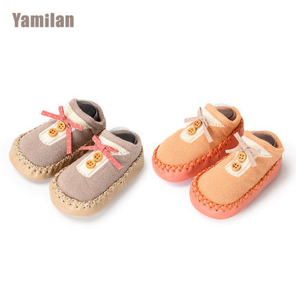 Importé -Lot de 2 paires de Chaussons Bébé/Enfants 100% Coton Antidérapant de 0-3 Ans