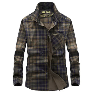 Importé - Chemise Coton Homme Carreaux Slim Manches Longues