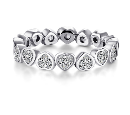 Importé - Bague Motif Cœur Pour Femmes en Argent