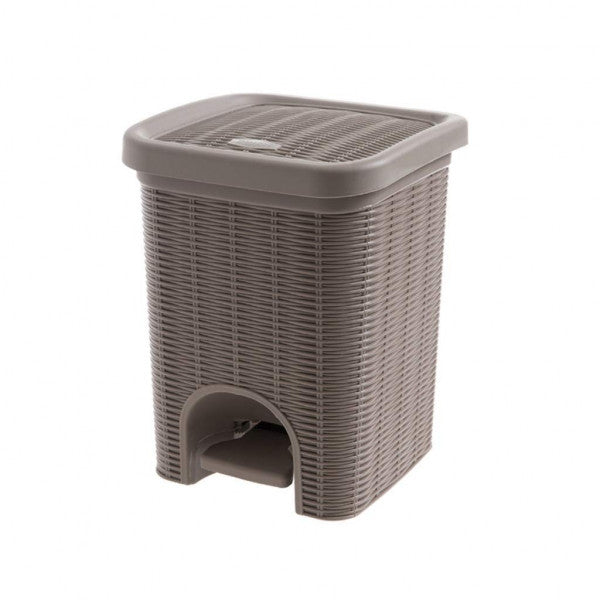 POUBELLE A PEDALE EN PLASTIQUE -8L-MARRON FONCE- 503