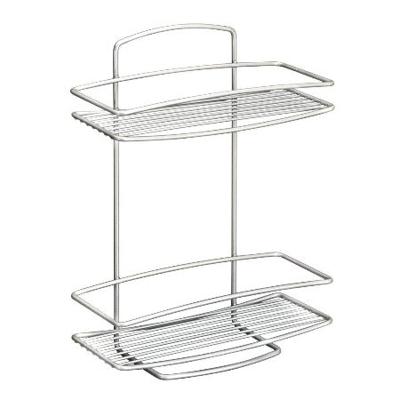 Etagère de Salle de Bain Onda avec 2 étages 26x11x35cm, Métal, Multicolore, 0,4 cm