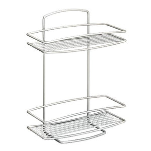 Etagère de Salle de Bain Onda avec 2 étages 26x11x35cm, Métal, Multicolore, 0,4 cm