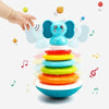 JEU MUSICAL STACKING RING ELEPHANT-ARC EN CIEL