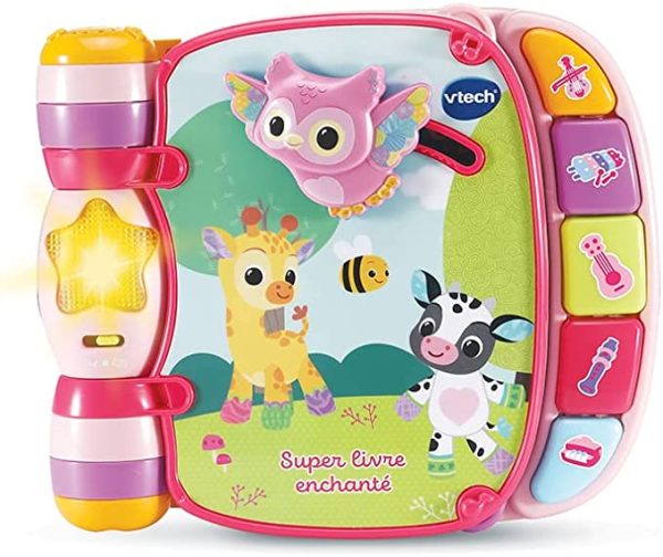 Vtech baby super livre enchante des baby loulous-rose 6-36mois