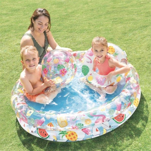 PISCINE POUR ENFANT+BALLON+BOUEE MOTIF FRUITS-INTEX