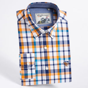 Importé - Chemise Hommes Pur Coton Carreaux Manches Longues