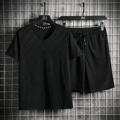 Importé - Ensemble Bermuda Homme Décontracté Manches Courtes Col V