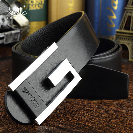 Importé - Ceinture Homme Fashion En Cuir Véritable Boucle Acier
