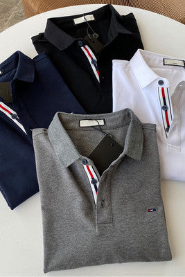 Importé -  T-Shirt Polo Homme Manches Longues Décontracté Elastique