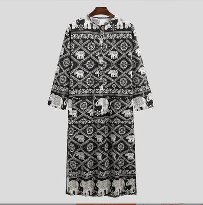 Importé - Boubou Leger Pour Homme Manches Longues à Motifs