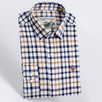 Importé - Chemise Hommes Pur Coton Carreaux Manches Longues