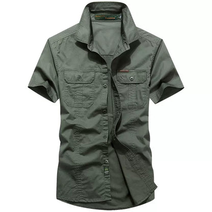 Importé - Chemise Homme Militaire Décontracté Manches Courtes En Coton
