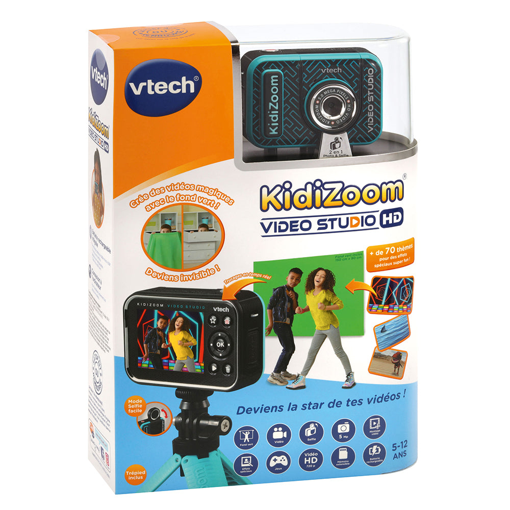 VTech - KidiZoom Duo DX Bleu, Appareil Photo Numérique Enfant 10 en 1,  Photo, Selfie, Vidéo, Écran