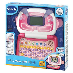 Vtech Clic, Mon Ami l’Ordi-Rose-Blanc 3-6ans