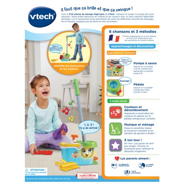 Vtech P’tit Chariot De Ménage Magl’Clean+3ans