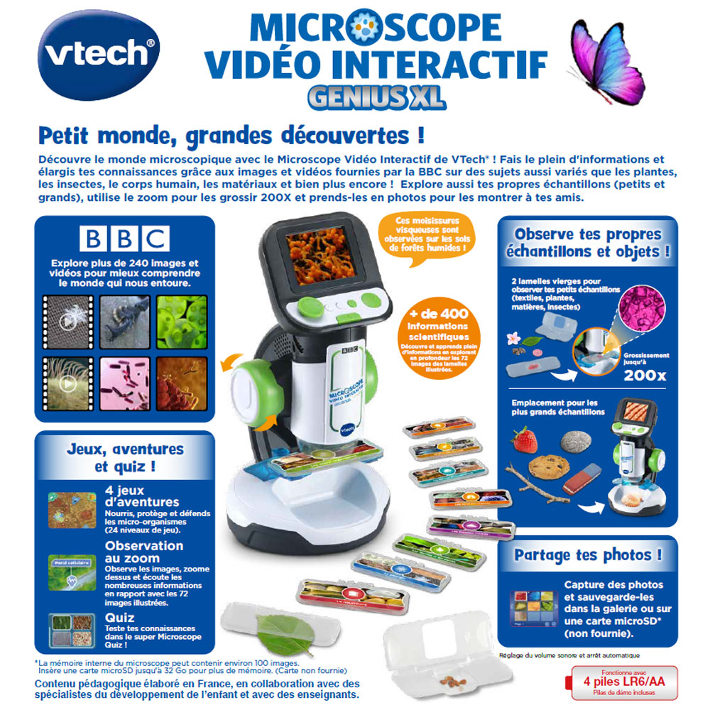 Vtech Microscope Vidéo Interactif Genius xl 7-99ans –