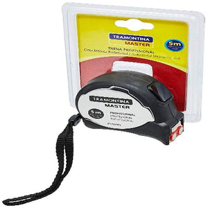 RUBAN A MESURER PROFESSIONNEL ENDUIT DE NYLON 5M, GRIS FONCE