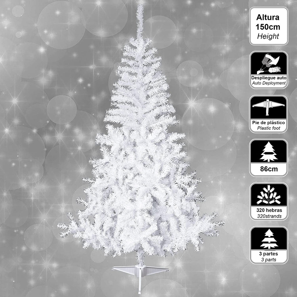 Sapin de Noël artificiel Blanc H 150 cm
