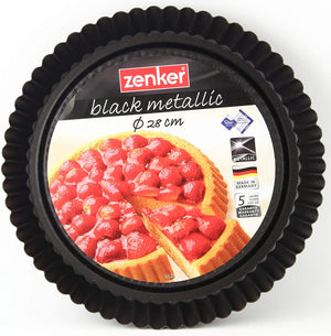 Moule à Tarte Noir en acier inoxydable – 28cm – Zenker 6521