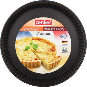 MOULE A QUICHE NOIR EN ACIER INOXYDABLE – 28X28X4CM – ZENKER 7542