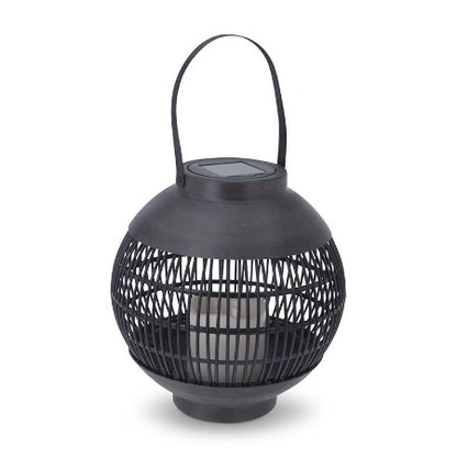 Lanterne Solaire En Plastique Effet Rotin+Bougie