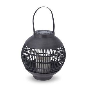 Lanterne Solaire En Plastique Effet Rotin+Bougie