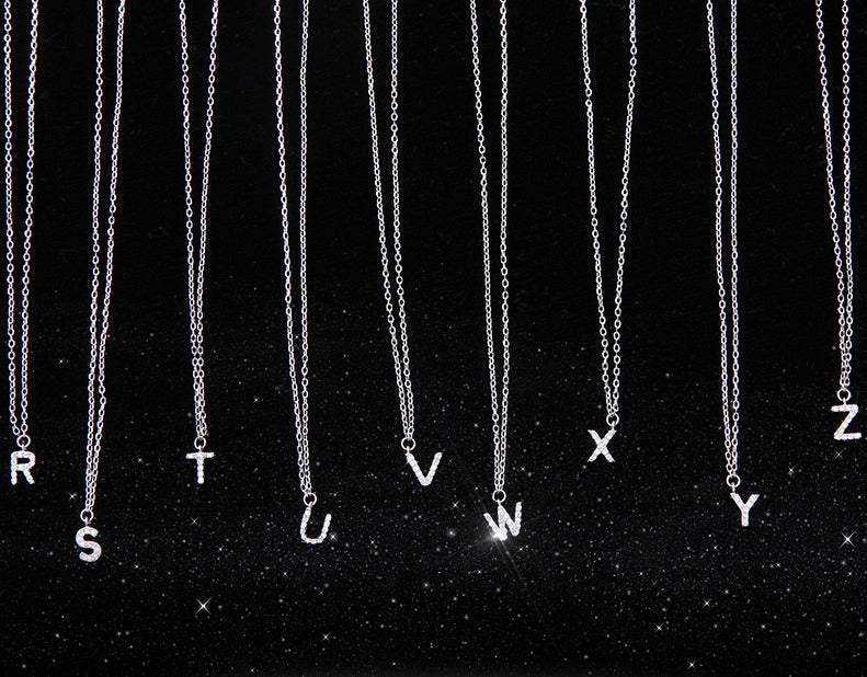 Importé - Collier Pendentif Argent en Lettre