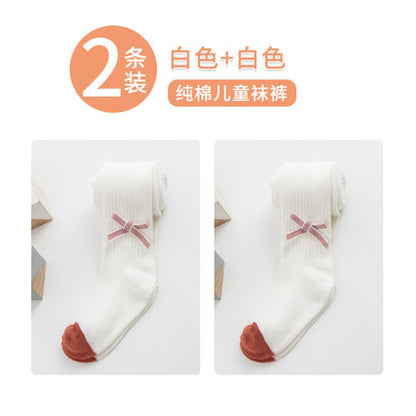 Importé - Lot de 1 & 2 Paires de Collant pour Bébé/Enfants 100% Coton