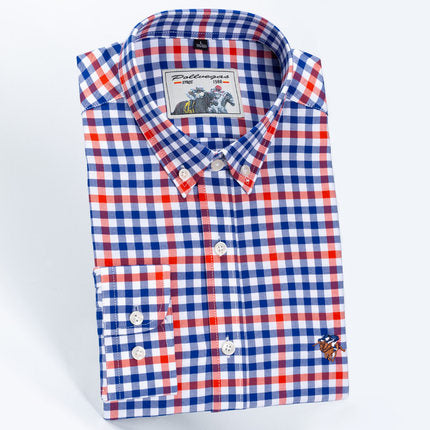 Importé - Chemise Hommes Pur Coton Carreaux Manches Longues