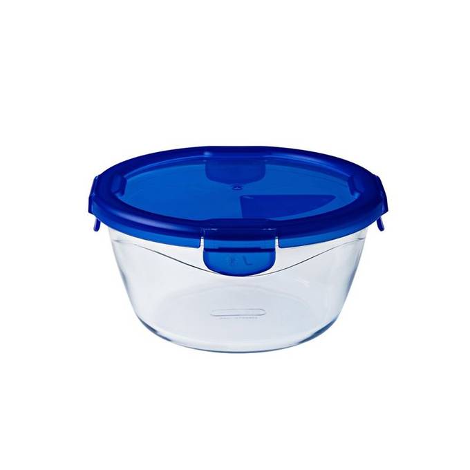 PLAT ROND AVEC COUVERCLE COOK &GO-1,6L-20X20X9CM- BLANC