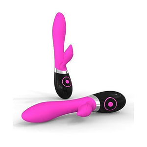 SEXTOYS Vibromasseur Larila Rabbit Design Fleur - Noir/fuchsia - 7 Vitesses