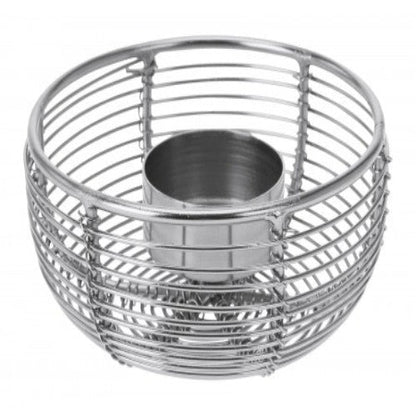 BOUGEOIR EN METAL ROND-1 BOUGIE-CHAUFFE PLAT ARGENTE