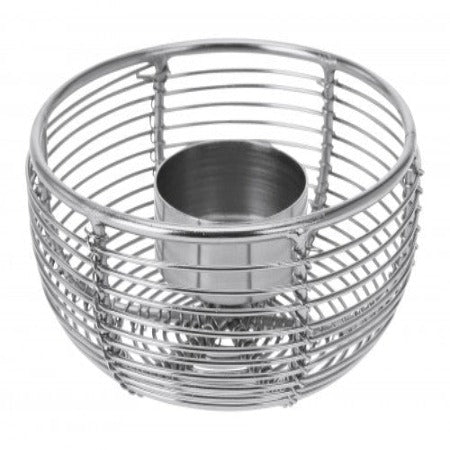 BOUGEOIR EN METAL ROND-1 BOUGIE-CHAUFFE PLAT ARGENTE