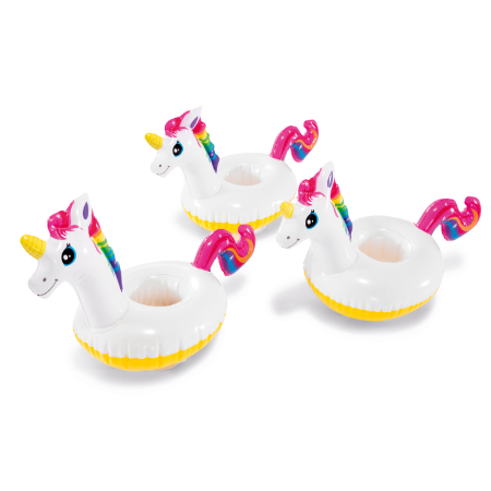 Porte Verre Gonflable – 3pcs Licorne – 20x38cm -Intex 57506