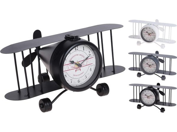 Horloge de table form avion en metal