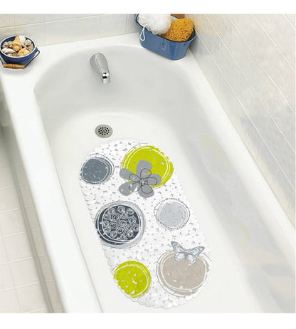 Tapis de sdb-69x35cm-en pvc antidérapant citrus vert