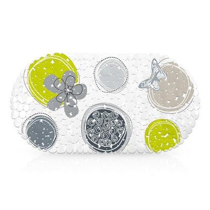 Tapis de sdb-69x35cm-en pvc antidérapant citrus vert