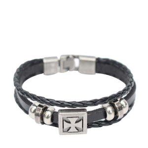 Bracelet Homme Motif Croix Noir