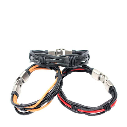 Bracelet Homme En Lanières Croisées