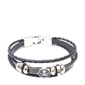 Bracelet Homme Motif Pirate Noir
