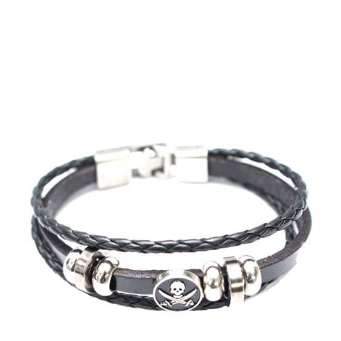 Bracelet Homme Motif Pirate Noir