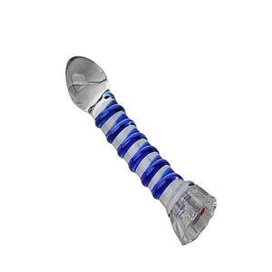 SEXTOYS Gode en Verre Scintillant - Bleu Clair