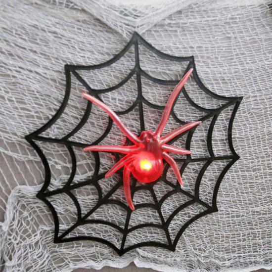 DECO HALLOWEEN ARAIGNEE LUMINEUSE SUR TOILE